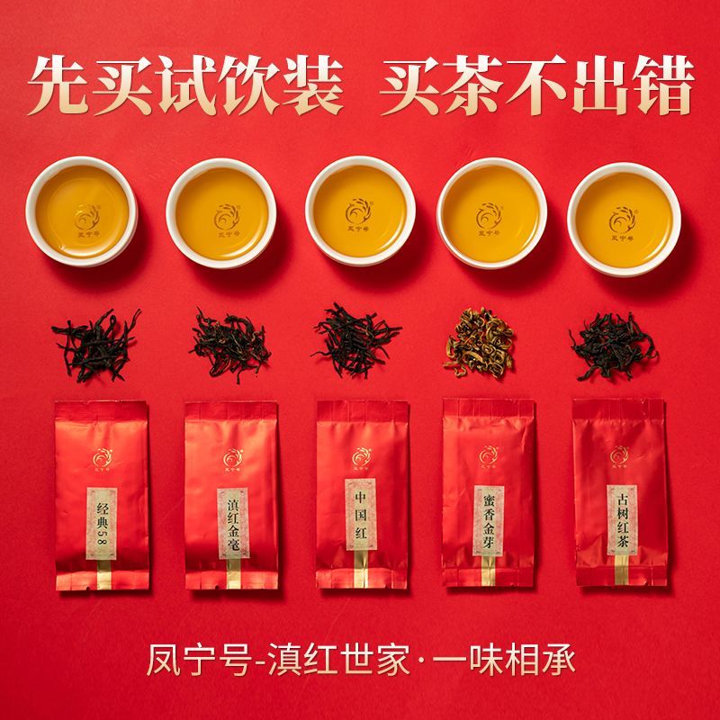 凤宁号滇红茶小包装独立云南2024新茶叶高端集合茶叶小袋红茶组合