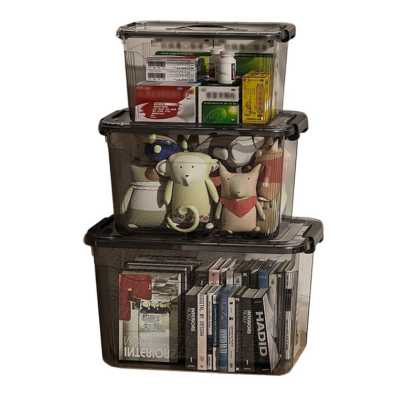 透明收纳箱家用车用衣服玩具零食大号整理箱储物箱子塑料筐收纳盒