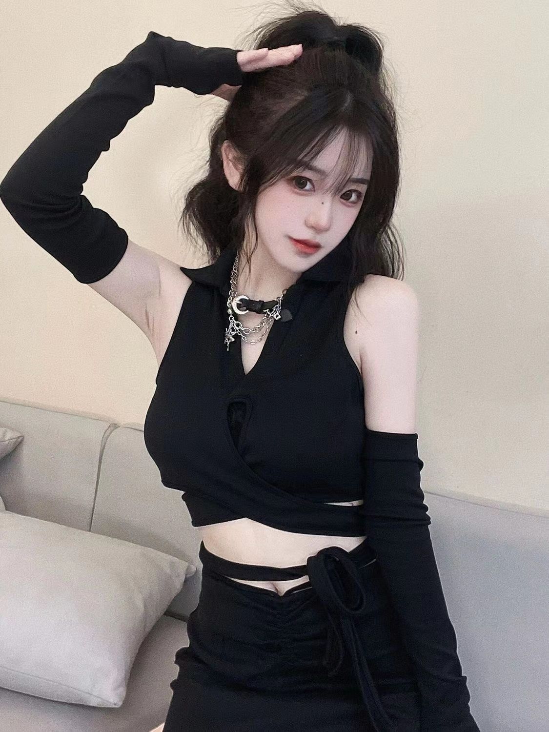 Sweet hot girl hollow chic camisole small vest female summer short ins super hot inner jacket outerwear bottoming shirt