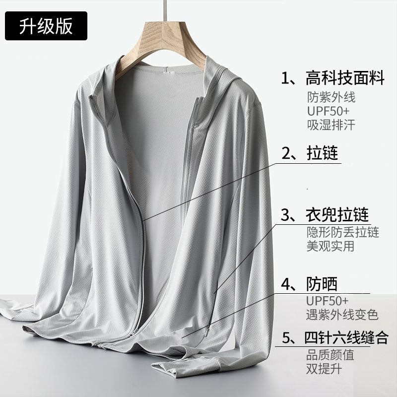 Sun protection clothing for women outer wear  summer ice silk long-sleeved thin coat women's thin professional anti-UV hooded top