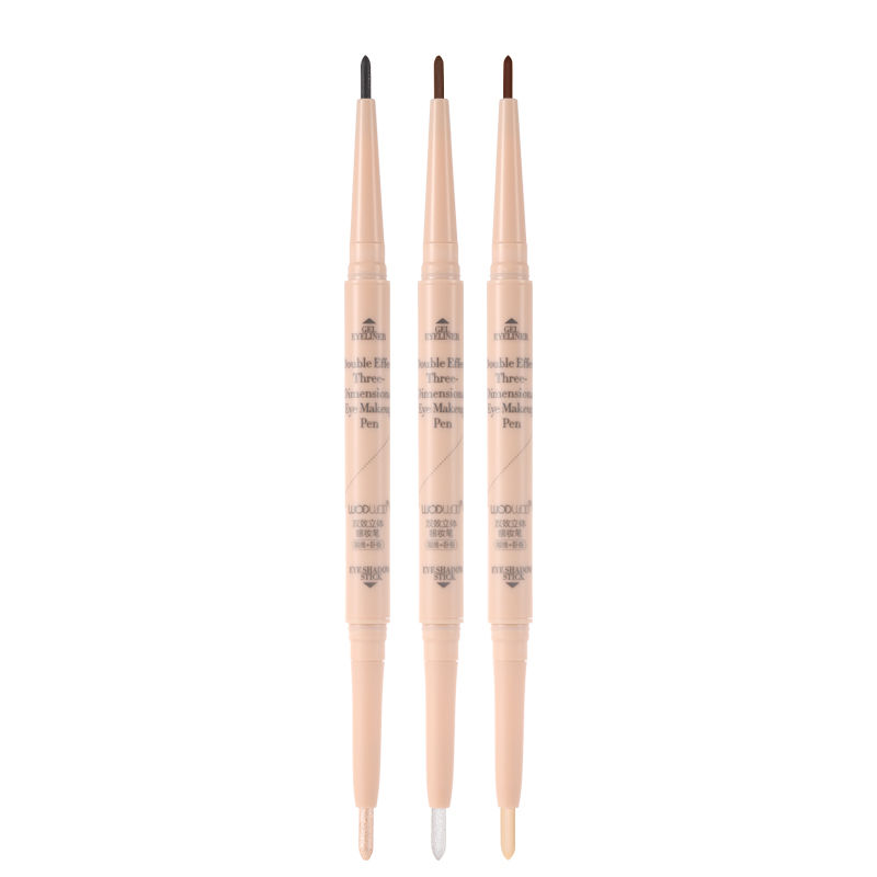 Eyeliner Pen + Lying Silkworm Pen Double-ended Dual-purpose Makeup Pen Waterproof, Non-smudged, Extremely Fine and Lasting Brown Official Authentic
