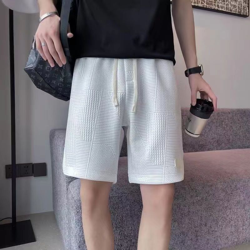 Summer five-point shorts for men, Korean version, slim, casual, versatile, trendy brand sweatpants, Internet celebrity, handsome, straight-leg medium pants for men