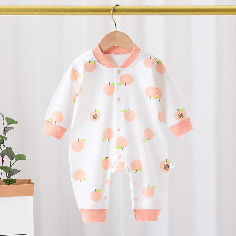 Baby jumpsuit spring and autumn knitted baby boneless romper crawling clothes pajamas foreign style newborn thin clothes