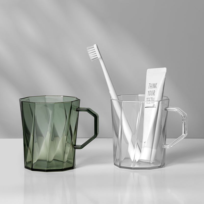 漱口杯成人简约牙刷杯二人情侣款牙刷杯防爆耐高温透明塑料杯子