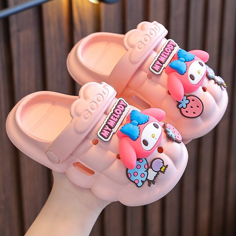 Sanrio summer children's hole shoes non-slip breathable Baotou big ear dog boys and girls indoor bath sandals and slippers