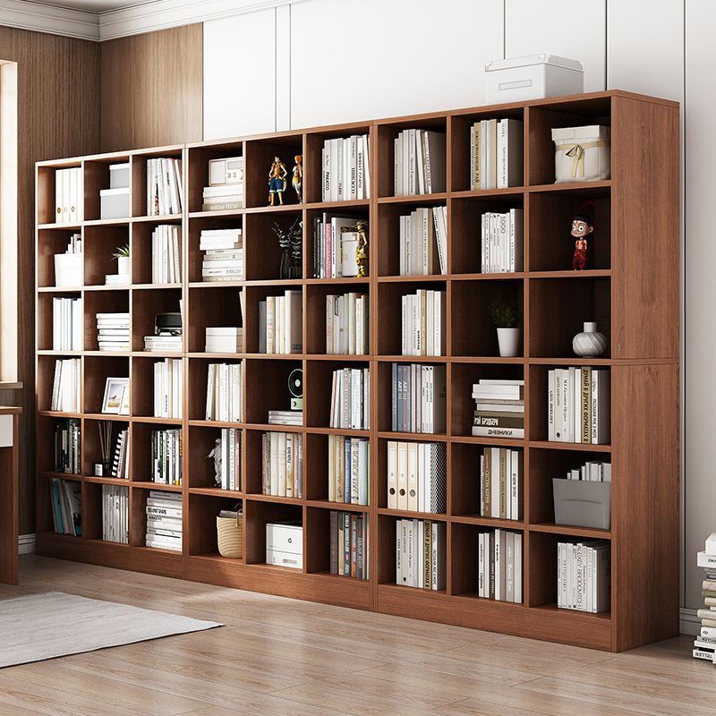 书架置物架落地简易家用收纳储物柜客厅实木色简约现代组合书柜