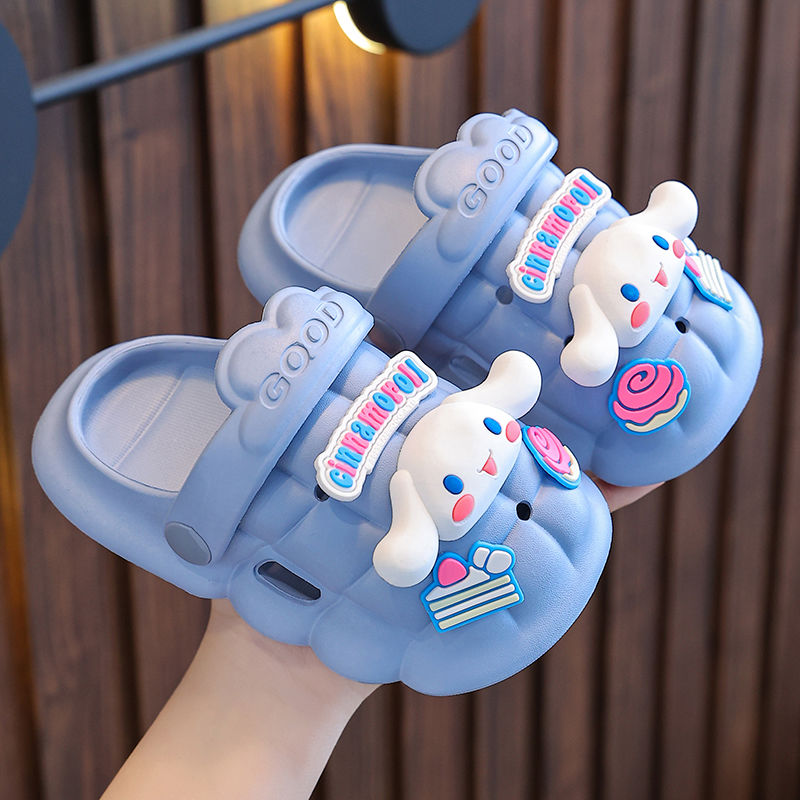 Sanrio summer children's hole shoes non-slip breathable Baotou big ear dog boys and girls indoor bath sandals and slippers