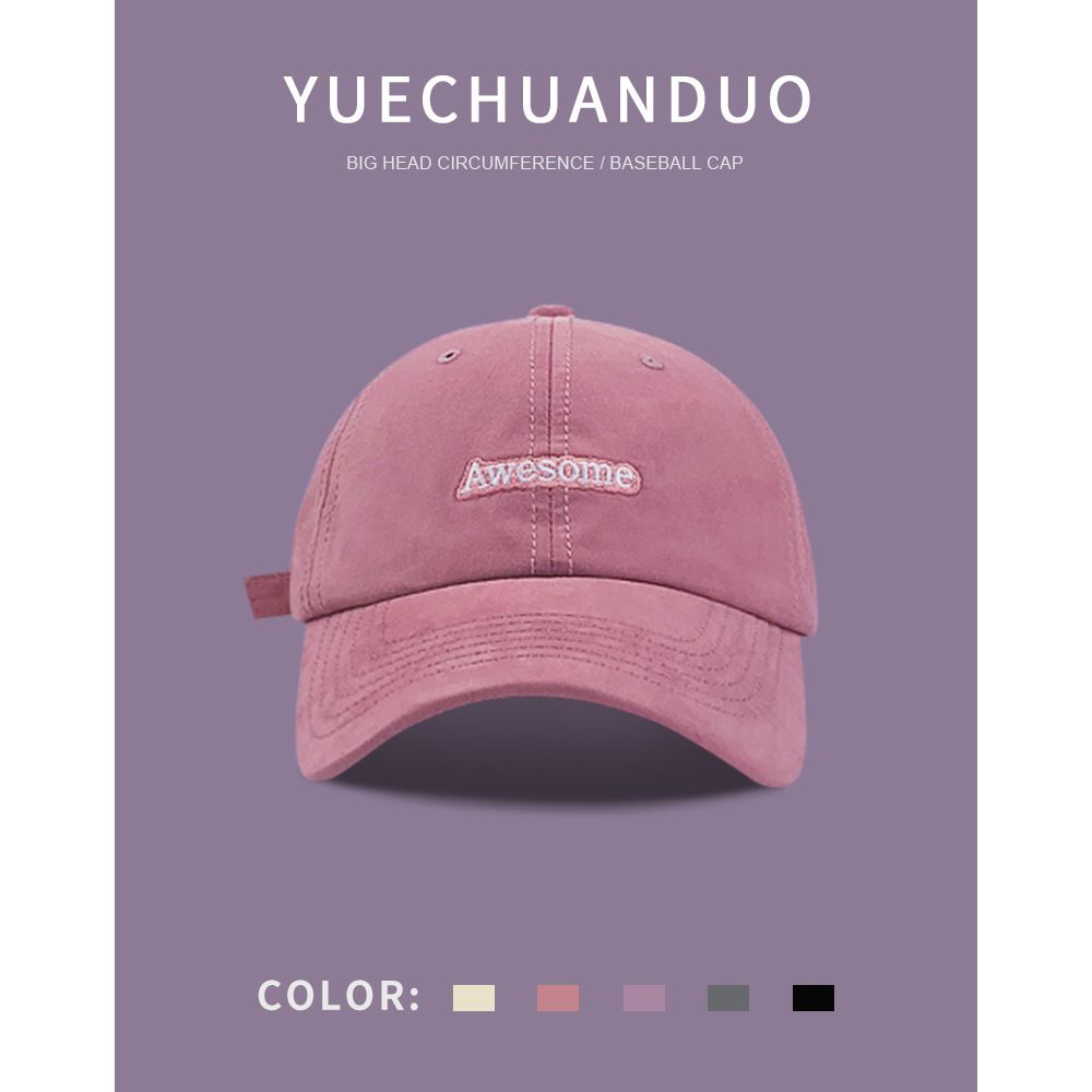 Hat women's big head circumference three-dimensional baseball cap deepens and enlarges the brim to show thin brim peaked cap cc same style peaked cap