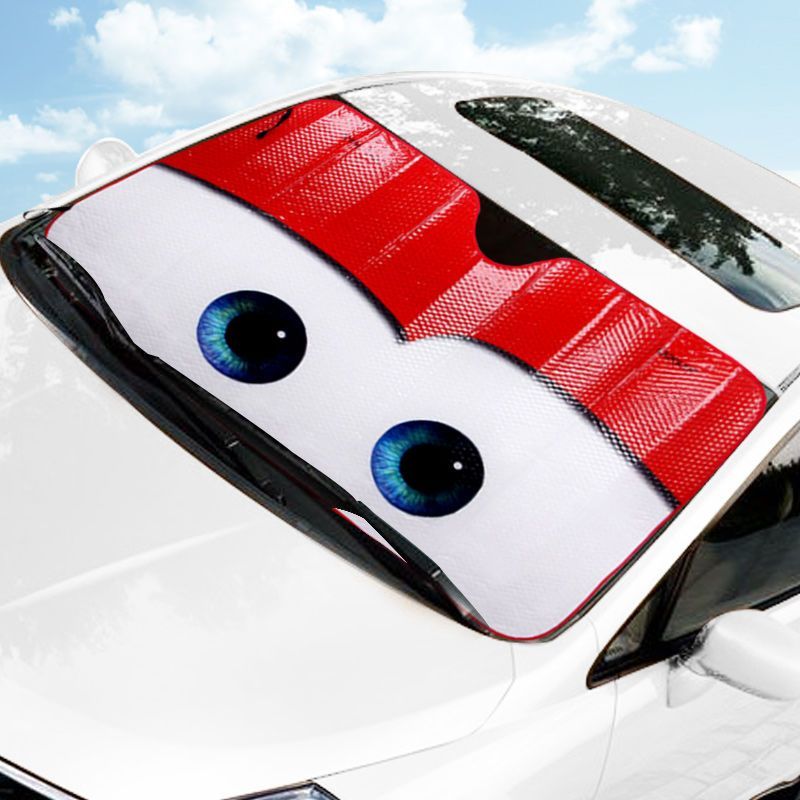 迪士尼汽车防晒隔热遮阳挡小车前档玻璃挡光帘车用遮阳神器遮光板