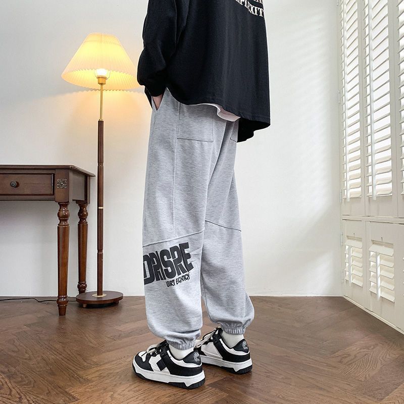 Spring new trendy brand sweatpants men's American street casual pants Japanese leggings trendy student sports overalls