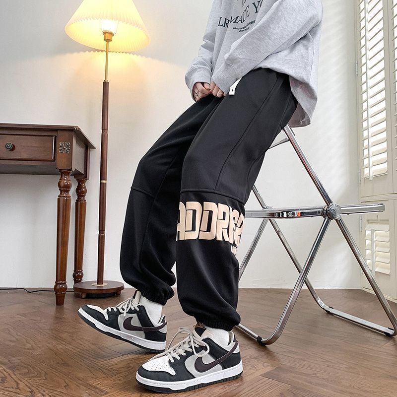 Spring new trendy brand sweatpants men's American street casual pants Japanese leggings trendy student sports overalls