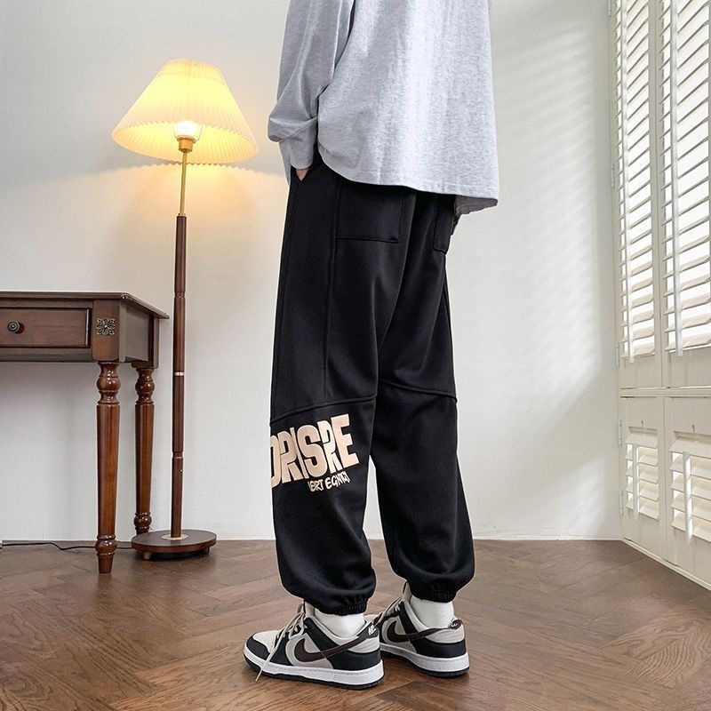 Spring new trendy brand sweatpants men's American street casual pants Japanese leggings trendy student sports overalls