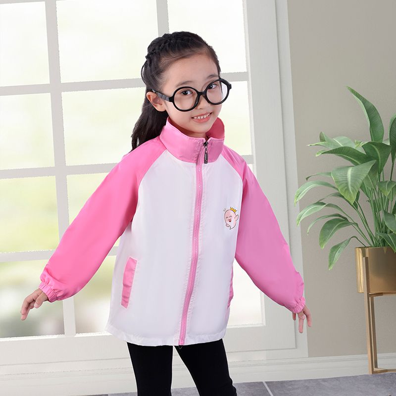 Children's summer jacket boys and girls candy-colored jacket summer spring and autumn big children's sun protection clothing children's jacket