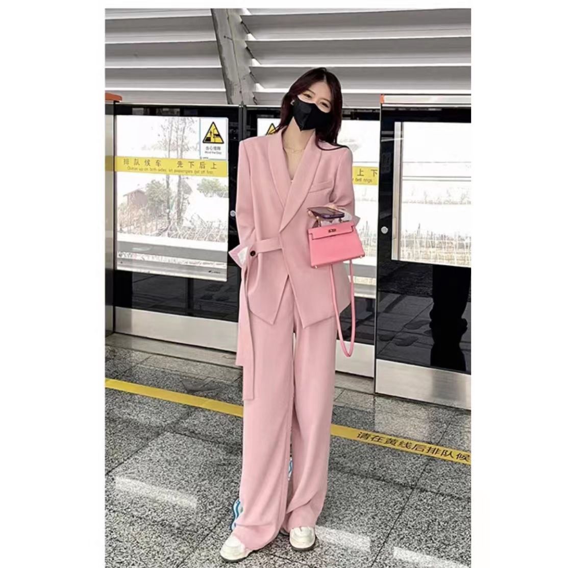 Casual suit high-end design strap suit jacket  spring new Korean fashion suit suit for women