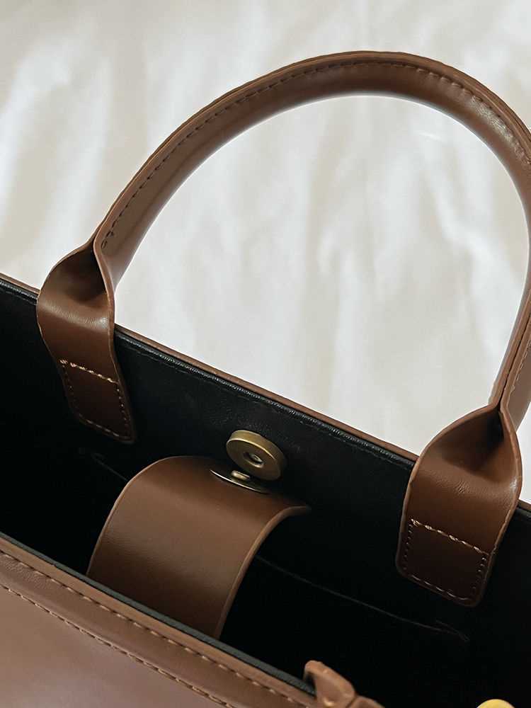 ICO new autumn Korean style briefcase high-level sense tote bag Messenger bag retro ins style shoulder handbag