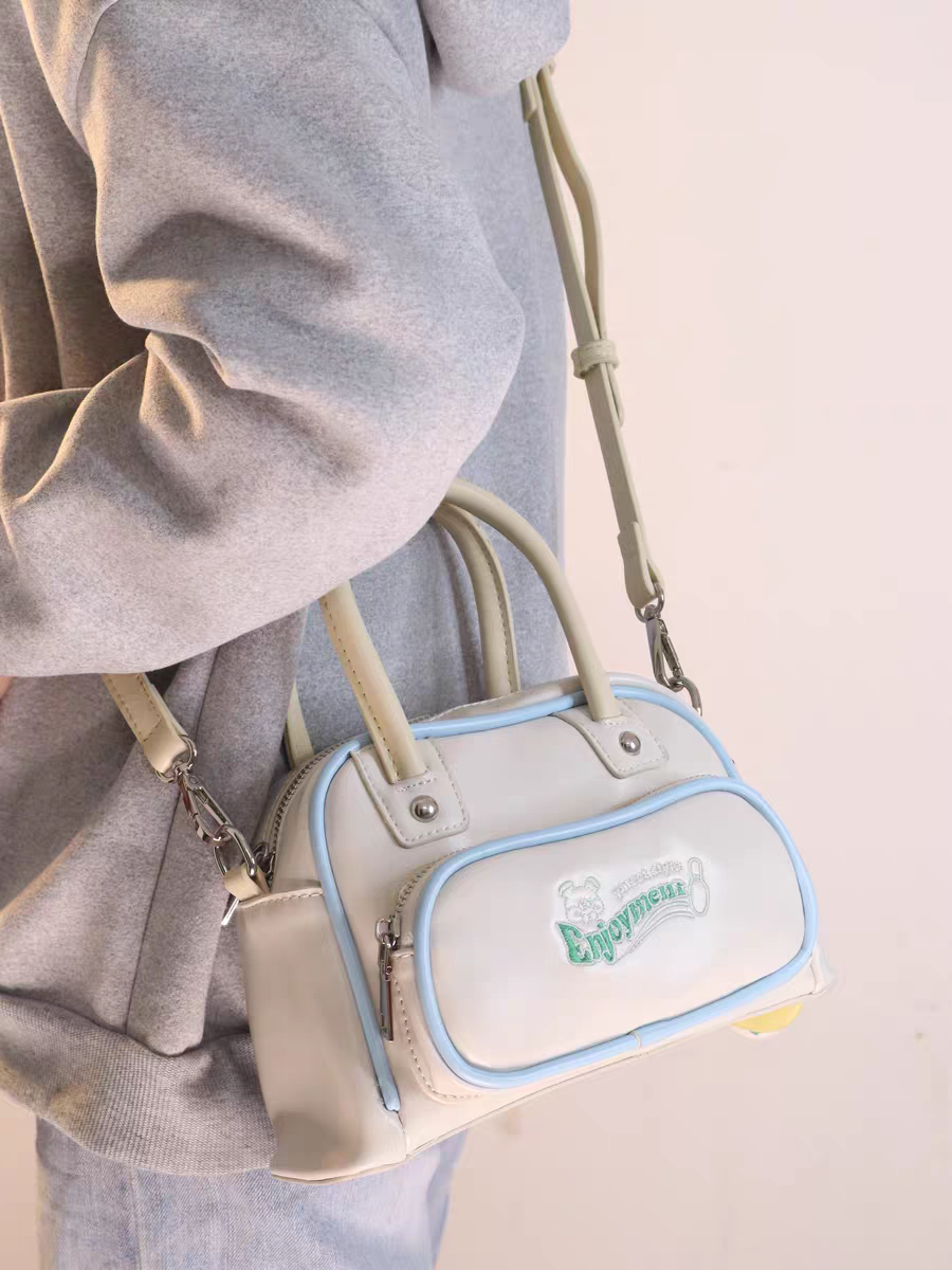 High-value bags  new bowling bag texture small bag saddle bag simple Messenger bag fashion handbag