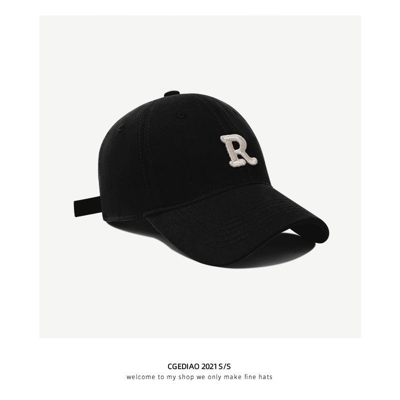 Baseball hat women's spring and autumn fashion all-match letters embroidery big head around the face small sunscreen sunshade peaked cap men