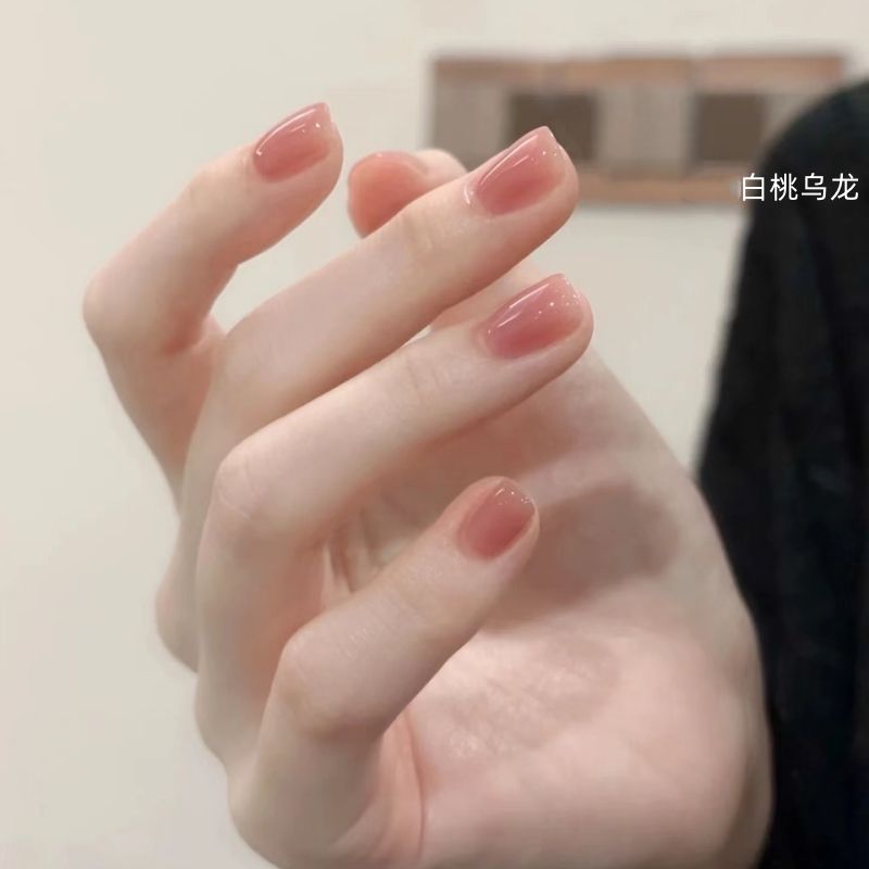 冰透色指甲油白桃烏龍色不可剝持久不掉色顯白速干免烤網紅學生裸