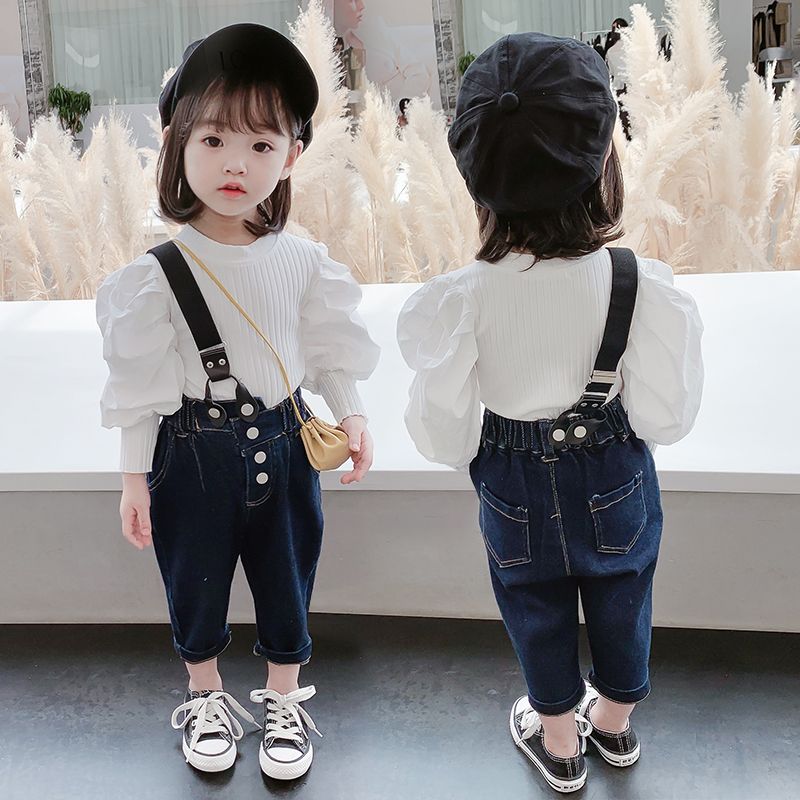 2023年女寶寶春裝洋氣兩件套女童春季時髦潮流兒童套裝女孩中小童