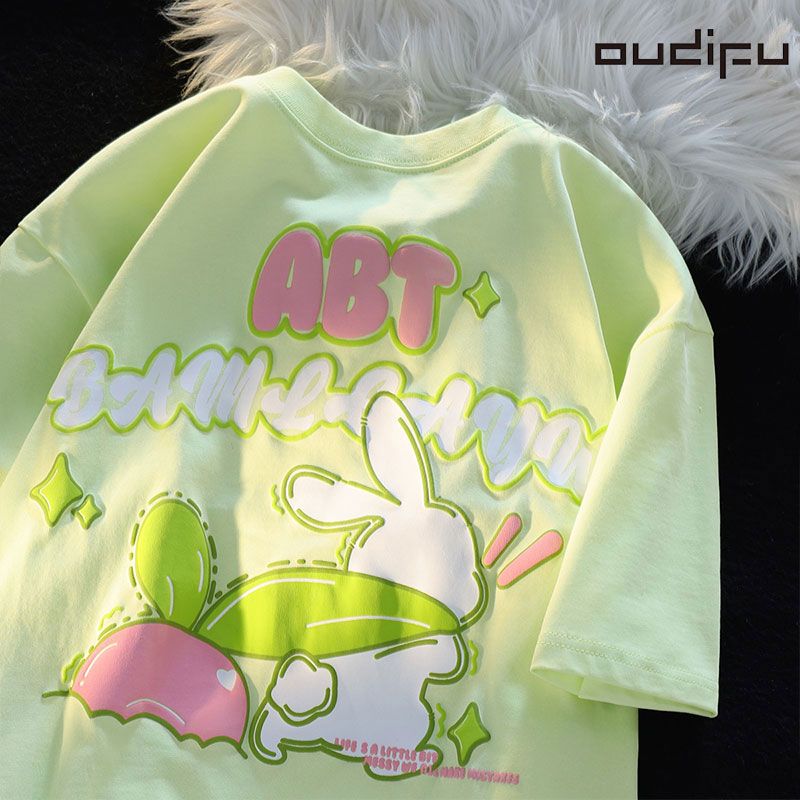 OUDIFU short-sleeved t-shirt women's tide ins summer 2023 new Korean version loose all-match student pure cotton 100% top