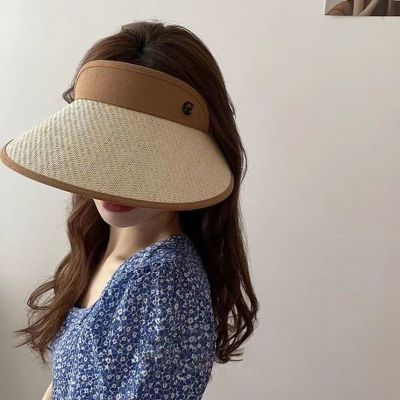 防晒帽子女新款夏季大檐遮脸太阳帽空顶骑车遮阳帽发箍UV防紫外线