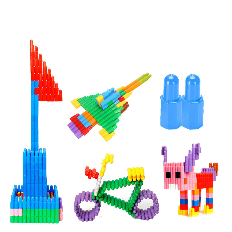 儿童拼装益智玩具火箭大号子弹头积木3到6岁幼儿园女男孩智力开发
