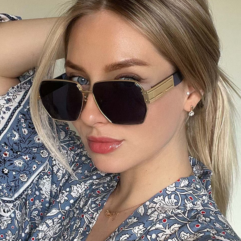 Korean version of large frame pilot personalized sunglasses, round face women, slim appearance, internet celebrity, same_voghion.com