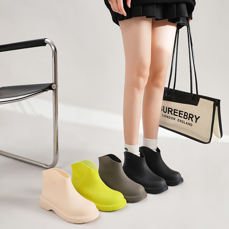 韩系款雨鞋女士短筒加绒防水胶鞋低帮保暖时尚水鞋户外防滑雨鞋靴