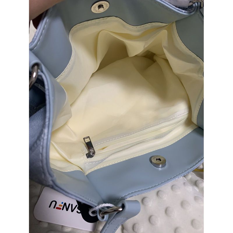 Sanfu satchel female 2023 new splicing decorative chain commuting design sense large-capacity diamond single shoulder tote bag
