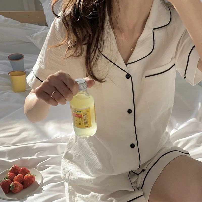 Pajamas summer female student ins wind new Korean version sweet and cute Japanese thin section short-sleeved home clothes suit