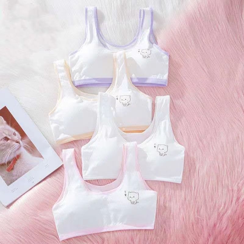 Girls' bra development period shows small chest underwear pure cotton 12-14-16 years old junior high school students girls tube top small vest