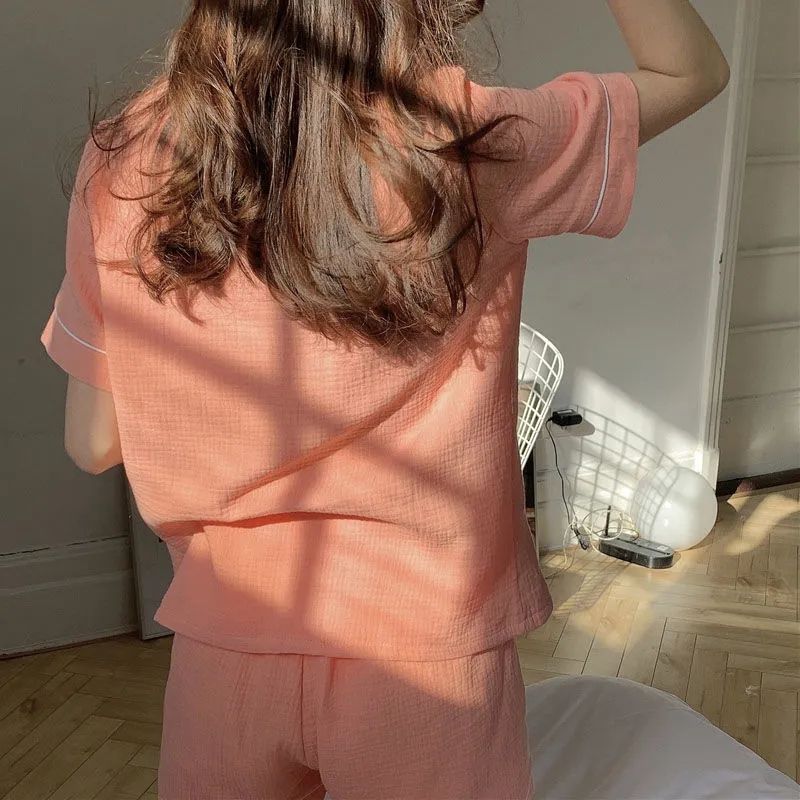 Pajamas summer female student ins wind new Korean version sweet and cute Japanese thin section short-sleeved home clothes suit