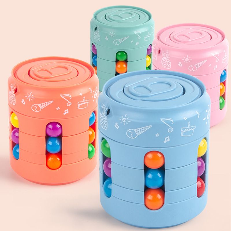 可乐瓶易拉罐旋转魔豆魔方六面儿童指尖陀螺智力益智玩具3到12岁