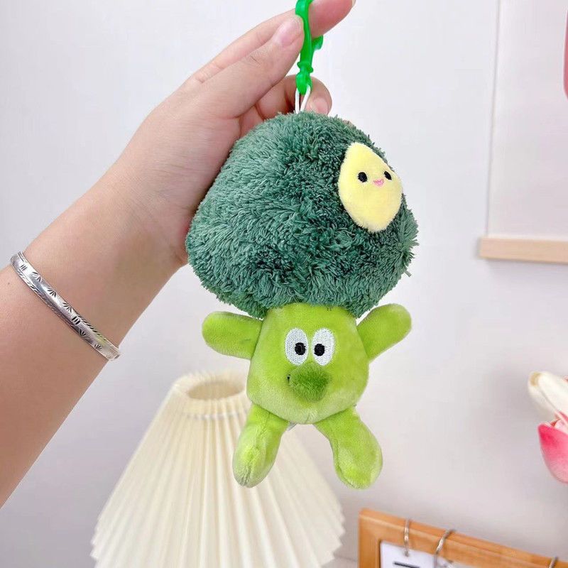 Plush Broccoli Keychain Cute Vegetable Pendant For Backpack_voghion.com