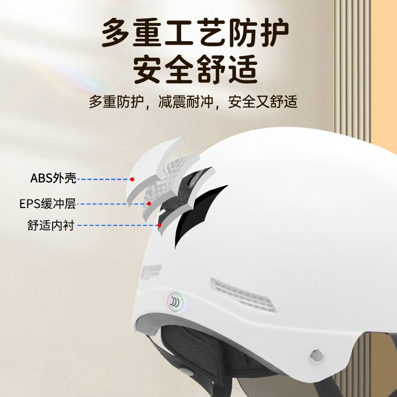 3C认证电动车头盔男女通用夏季防晒电瓶摩托车安全帽四季可爱半盔