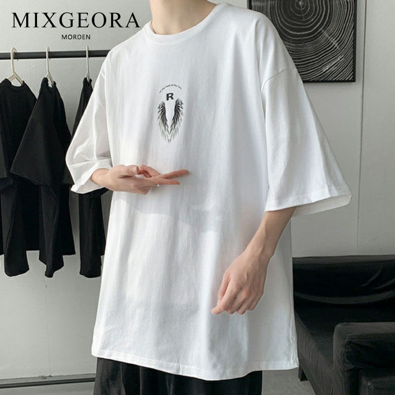 MIXGEORA小众潮牌美式韩版夏季100%纯棉宽松男士情侣短袖T恤ins风