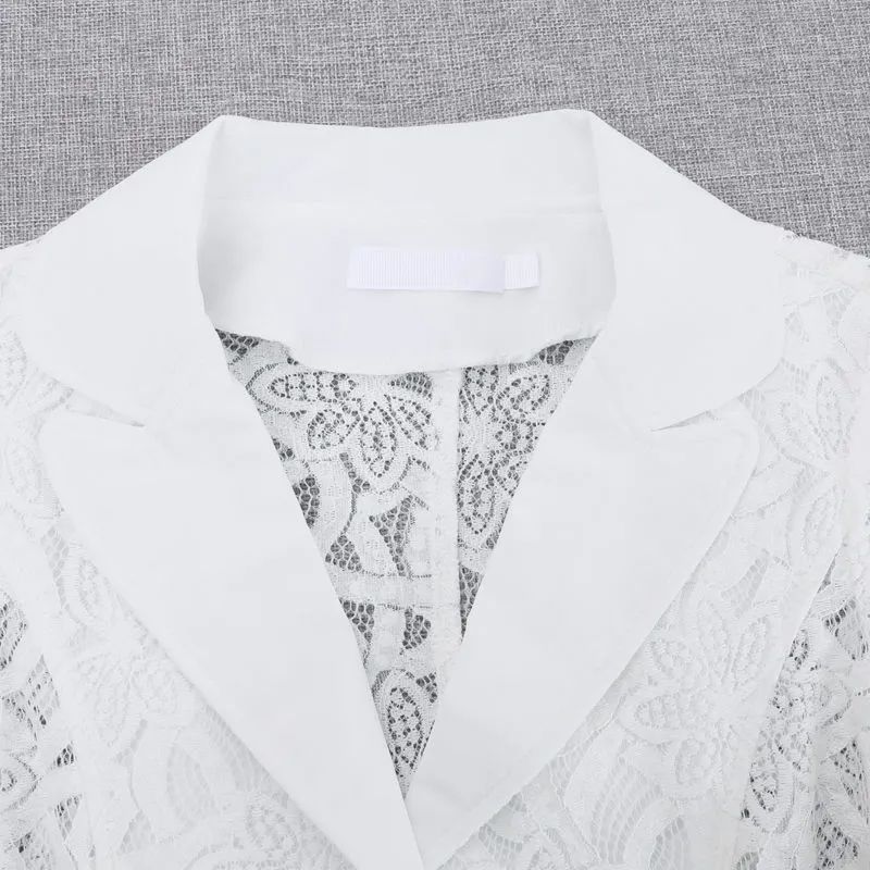 Lace small suit shawl with sun protection shirt 2023 spring and summer new plus size hollow light summer thin coat