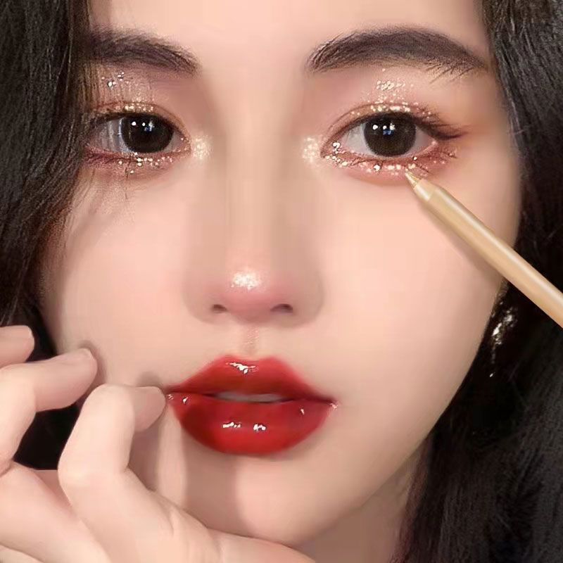 Silkworm Pen Brightening 2-in-1 Feima Same Style Sunset Galaxy Pearlescent High Gloss Three-dimensional Eyeshadow Waterproof and Sweatproof Pure Desire