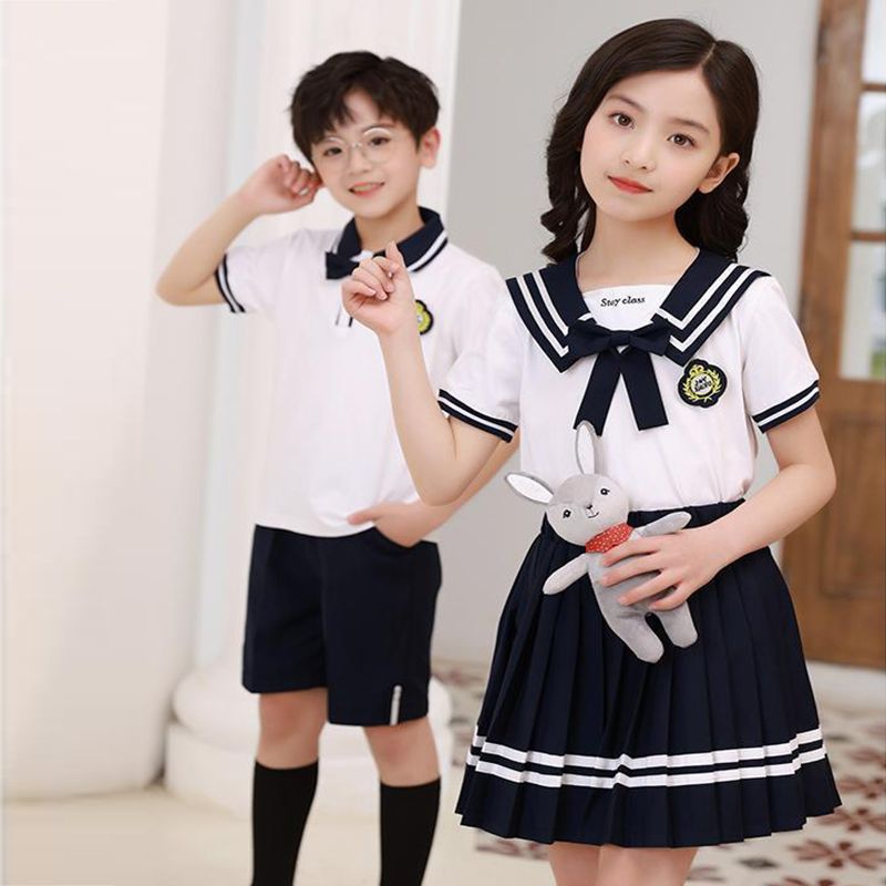 幼儿园园服夏款一年级班服大班毕业照六一表演服装小学生校服套装