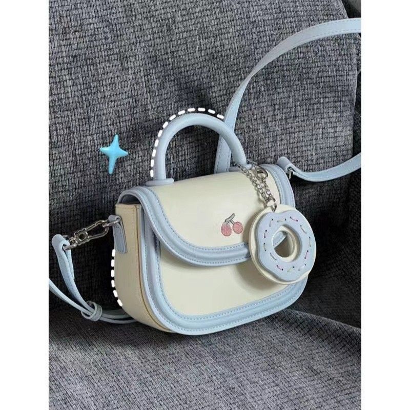2023 New Original Design Cherry Donut Saddle Bag Macaron Girl Messenger Bag Summer Cute..