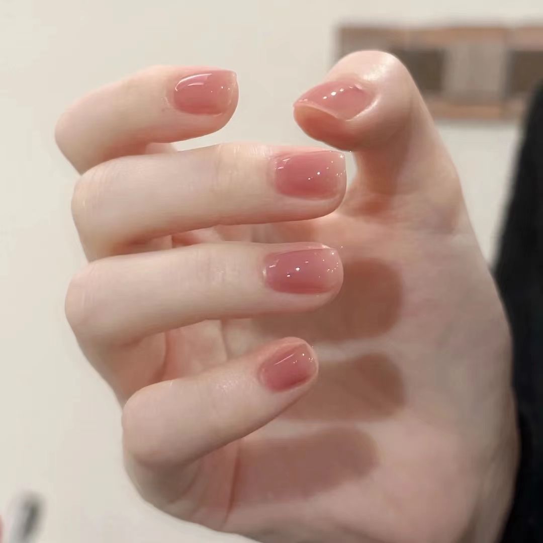 裸色系指甲油免烤不可撕ins顯白學生無毒冰透亮晶晶透明夏季美甲