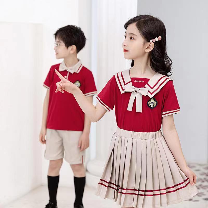 幼儿园园服夏款一年级班服大班毕业照六一表演服装小学生校服套装