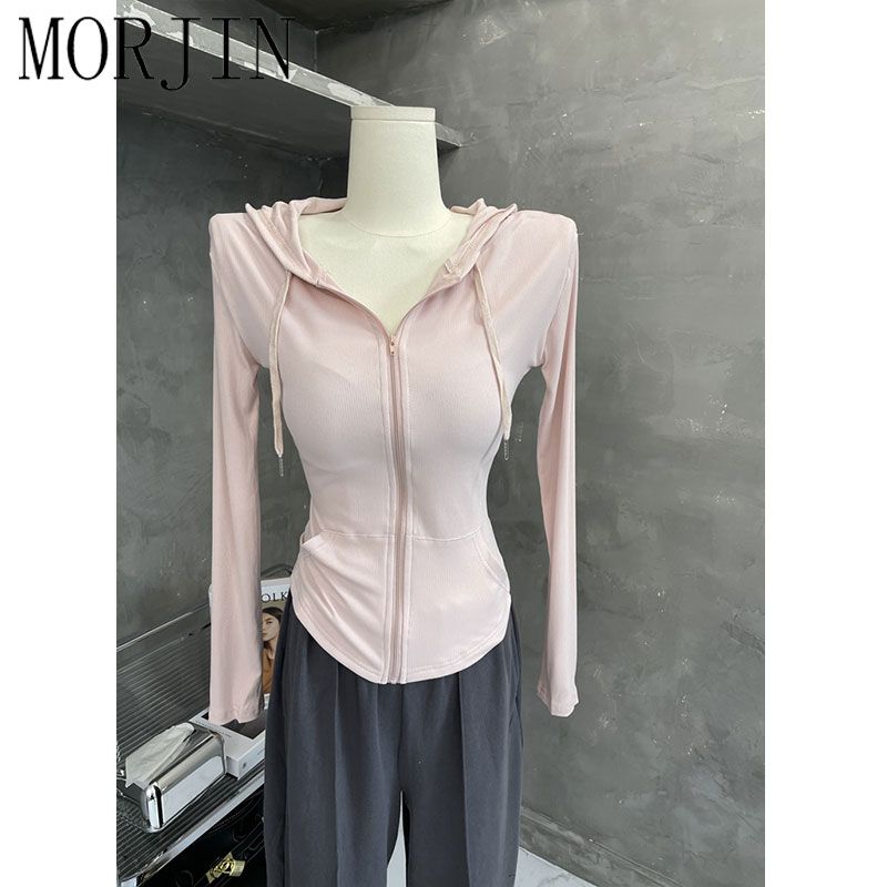 MORJIN hot girl pure desire wind hooded sunscreen jacket female summer thin section breathable self-cultivation slim short top