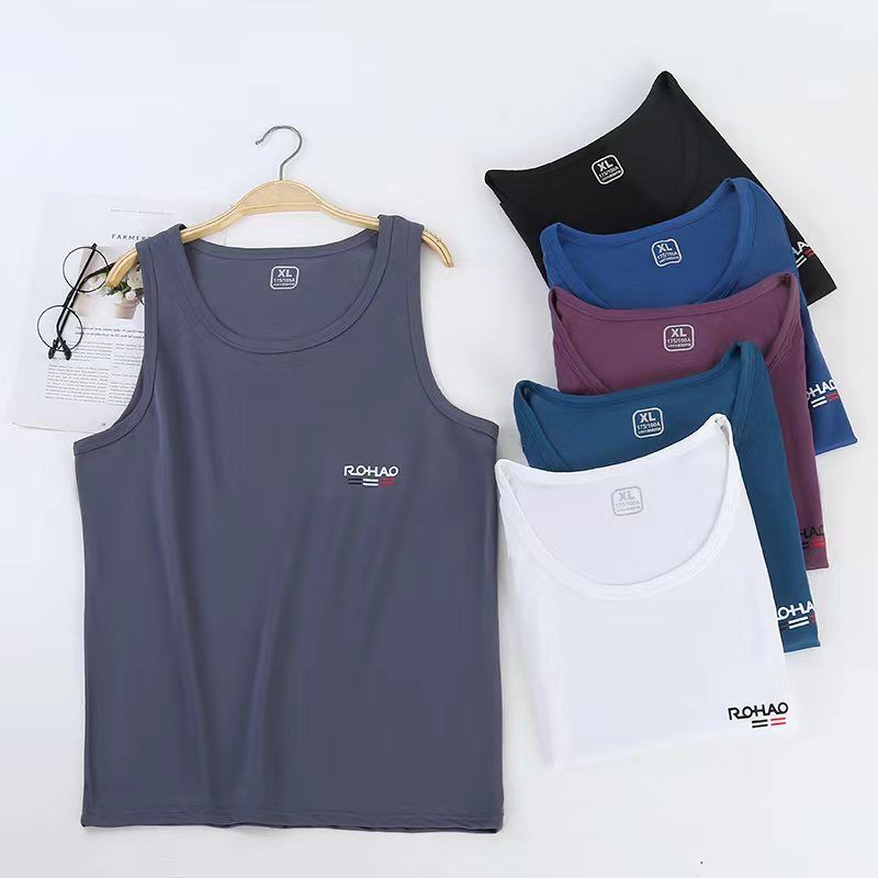 Men's Vest Men's Vest Breathable Ice Silk Underwear Men's Elastic Sleeveless Undershirt Men's Small Mesh Vest