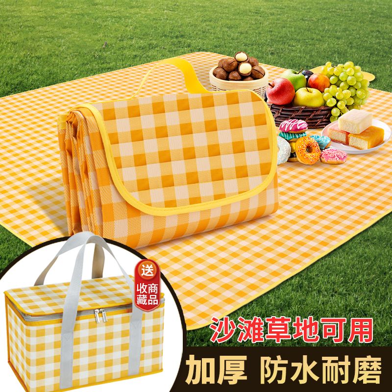 Picnic mat spring outing mat picnic mat picnic cloth spring outing basket picnic basket outdoor moisture-proof mat portable thickened mat