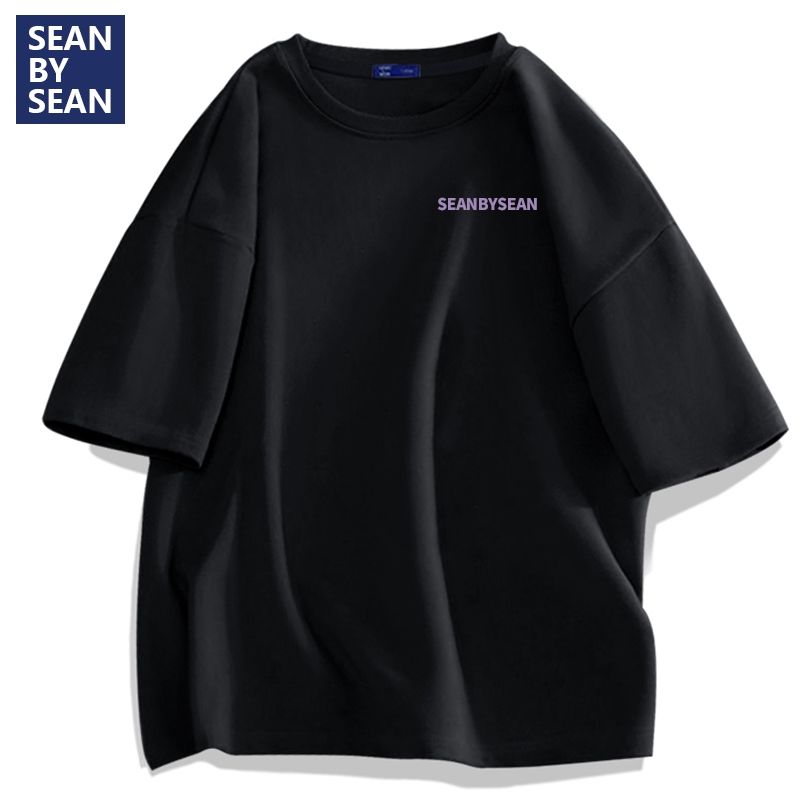 SEANBYSEAN春夏新款純棉短袖男潮流ins寬鬆百搭休閒情侶t恤上衣女