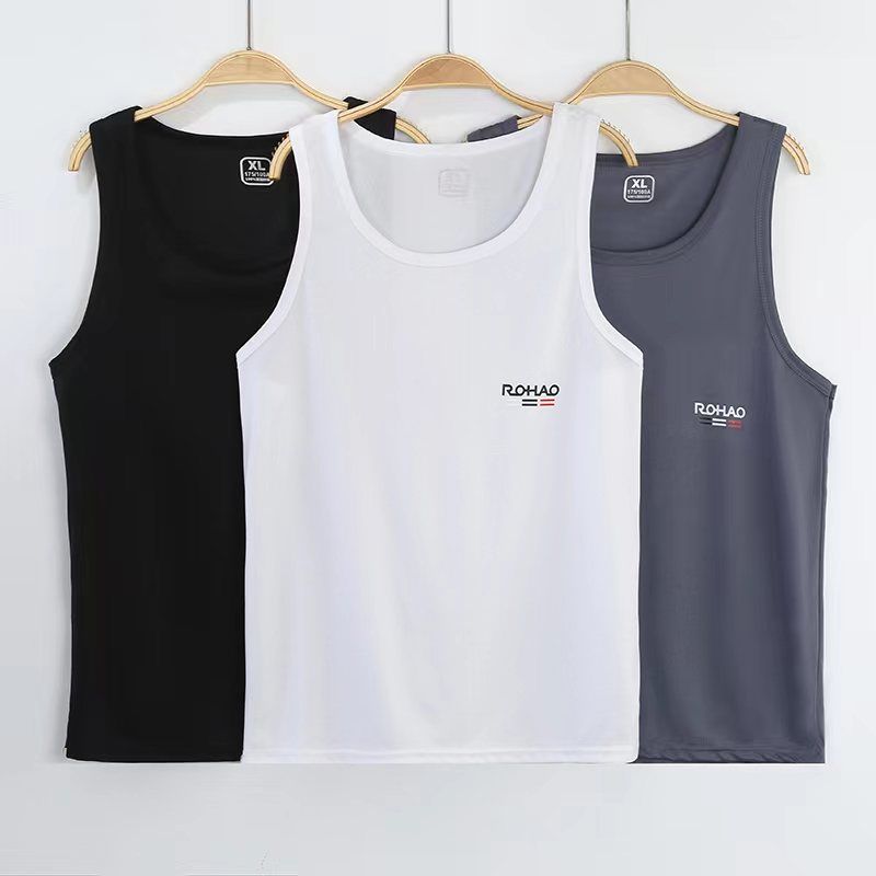 Men's Vest Men's Vest Breathable Ice Silk Underwear Men's Elastic Sleeveless Undershirt Men's Small Mesh Vest