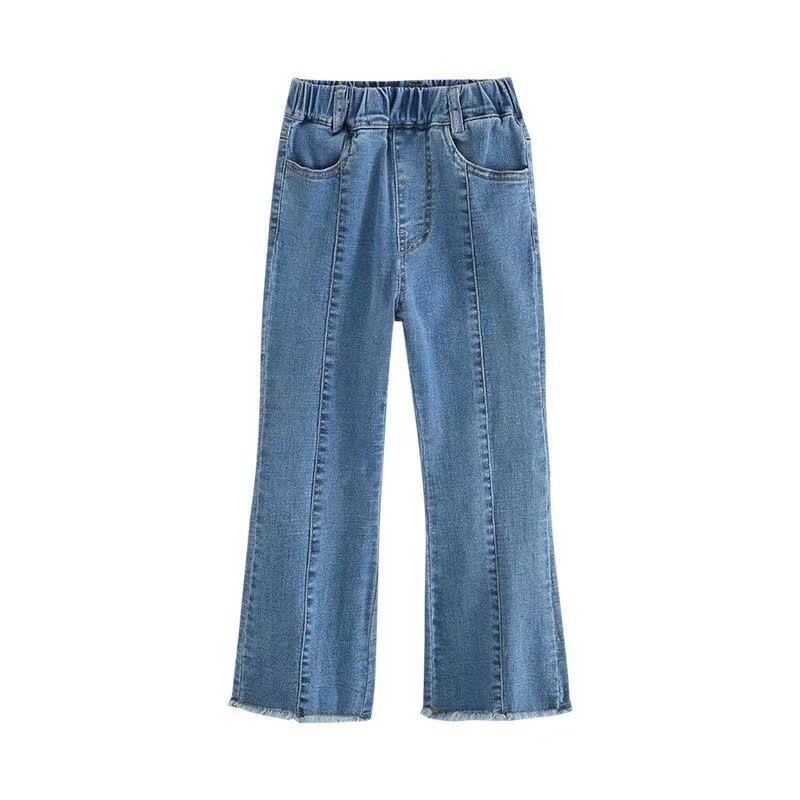 Girls' jeans baby Korean micro flared pants children's western style fashionable Hong Kong style outerwear trousers little girl trousers