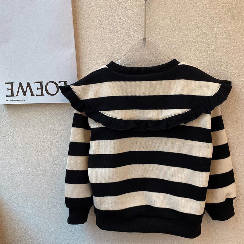 Baby girl lapel sweatshirt set  children's clothing girls spring tops fashionable new little girl doll shirt fashionable