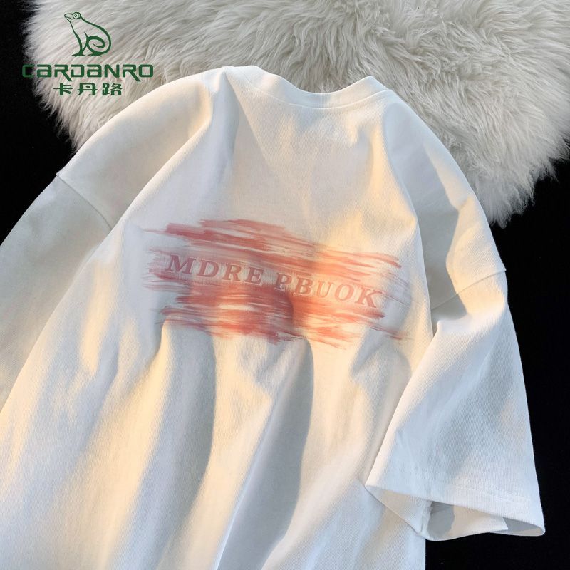 Cardan Road short-sleeved t-shirt men's design sense niche summer cotton loose tide brand trend all-match heavy half sleeves